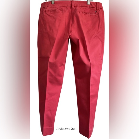 NWOT | CROP PANTS | SIZE 8 |TOMMY HILFIGER | CORAL BRICK | COTTON | SPANDEX - Picture 4 of 12